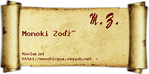 Monoki Zoé névjegykártya